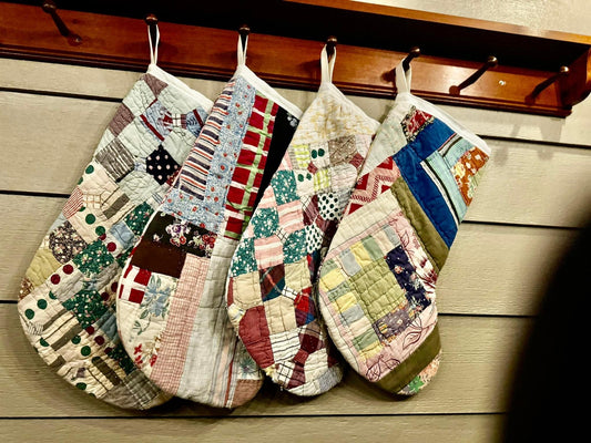 Repurposed Quilt Stockings